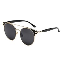 CHB Gold Frame Gray Lens UV Cut SUN Women Sunglasses