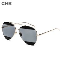 CHB Gold Frame Gray Lens SUN Unisex Sunglasses