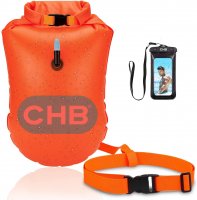 Floating Dry Bags Waterproof Swim Buoys for Swimming Open Water and Safer Swim Training Dry Storage Bag with Phone Case Keeps Gear Dry for Kayaking, Rafting, Boating, Swimming, Hiking, Beach