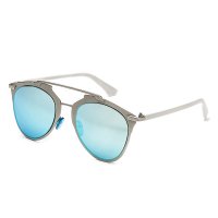 CHB Siliver Frame Blue Lens SUN Women Sunglasses