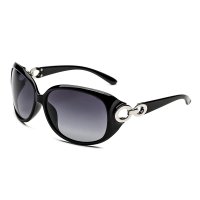 CHB Black Unbreakable Frame Polarized SUN Women Sunglasses