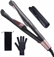 Hair Straightener Curling Iron 2 in 1 Professional Salon Curler Tourmaline Ceramic Twisted Flat Iron with LCD Display Rotating Adjustable Temperature and 60mins Auto Shut-Off Gift for Girls