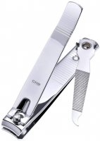 Nail Clippers with Nail File, No Splash Fingernail Toenail Clippers Nail Cutter Set, Silver Stainless Steel, Good Gift for Women and Men (1 Pieces)