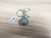 Creative Pendant Diamond Lovely Keychain Female Pendant Ornament Blue Opal Stone Blessed Bag