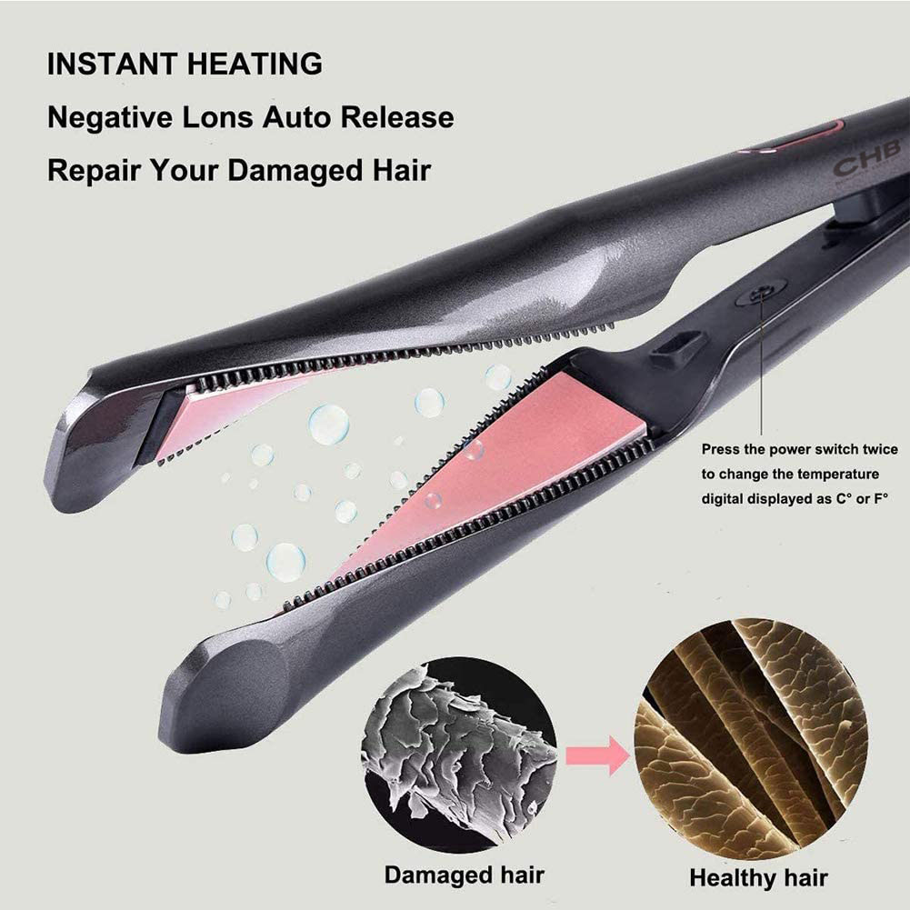 Hair Straightener Curling Iron 2 In 1 Professional Salon Curler